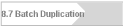 8.7 Batch Duplication