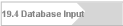 19.4 Database Input